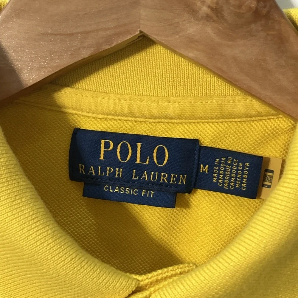 Mens RARE‎ Polo Ralph Lauren Chamonix Mt. Blanc Classic Fit Mesh Polo Shirt Med